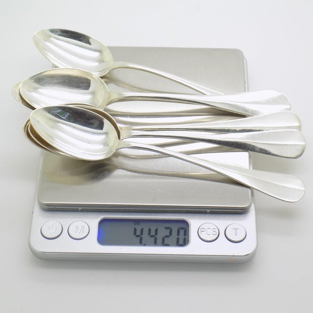 Vintage Italian Handmade Genuine Silver Sugar Spoons, 1970s, Set of 6 For Sale - Image 13 of 15