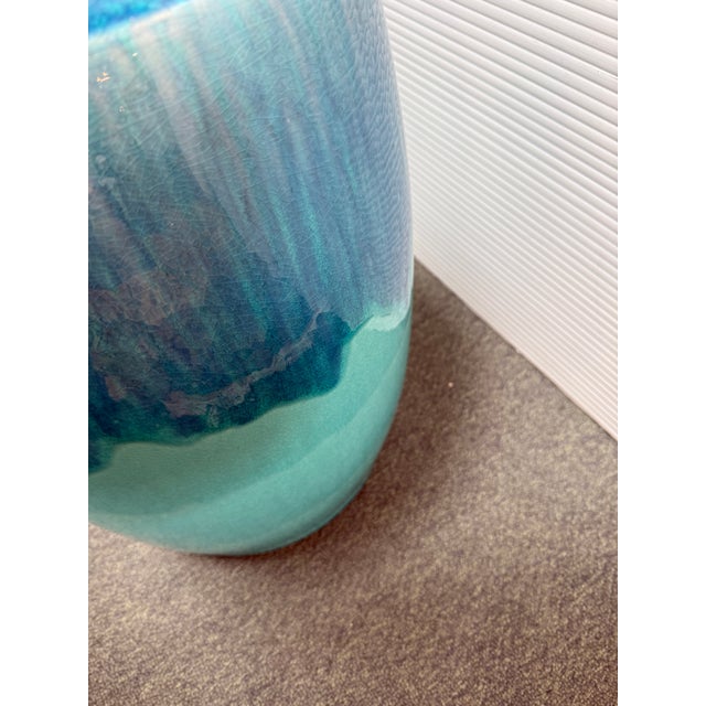 Blue Ombre Ceramic Garden Stool For Sale - Image 8 of 12