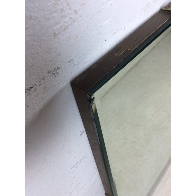 Brass Mid Century Modern Long Rectangular Wall Mirror With Beveled Edge and Brass Accents For Sale - Image 8 of 18