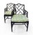 Mid Century Chinese Chippendale Chairs With Quadrille Fabric Cushions, a Pair For Sale