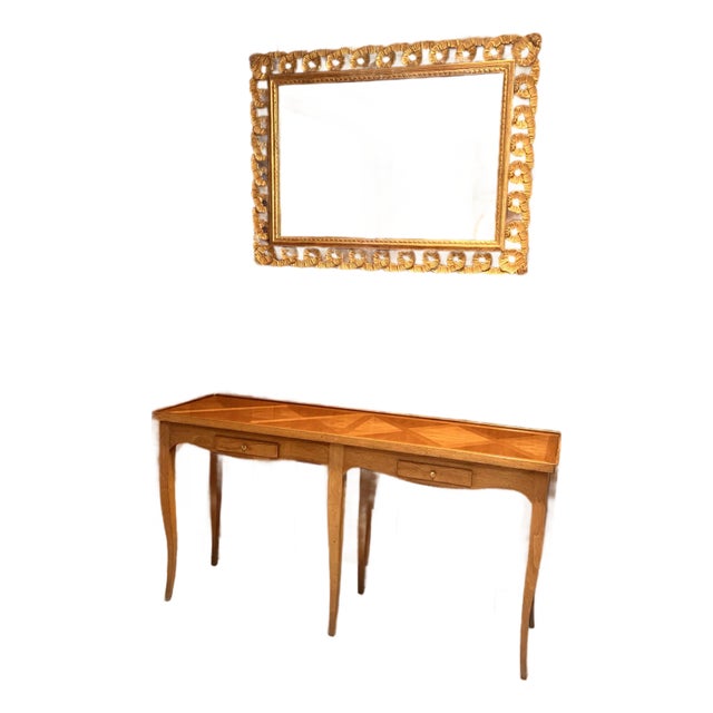C. 1960s Bodart Parquetry Console Table – French Provincial Style For Sale