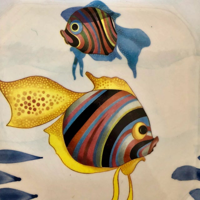 Vintage Italian decorative fish plate.