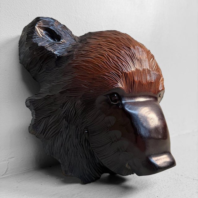 1960s Ainu Wood Carving Bear Head, 1960s For Sale - Image 5 of 7