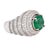 Art Deco 6.63 Carat Emerald and Diamond Cluster Ring, Size-6.5 For Sale - Image 3 of 9