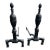 Vintage pair of cast iron fireplace andirons in elegant Neoclassical style, featuring classic urn finials and decorative...