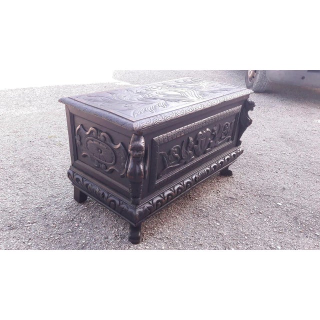 Small Ebony Stained Carved Case, Italy, 1800 For Sale - Image 4 of 9