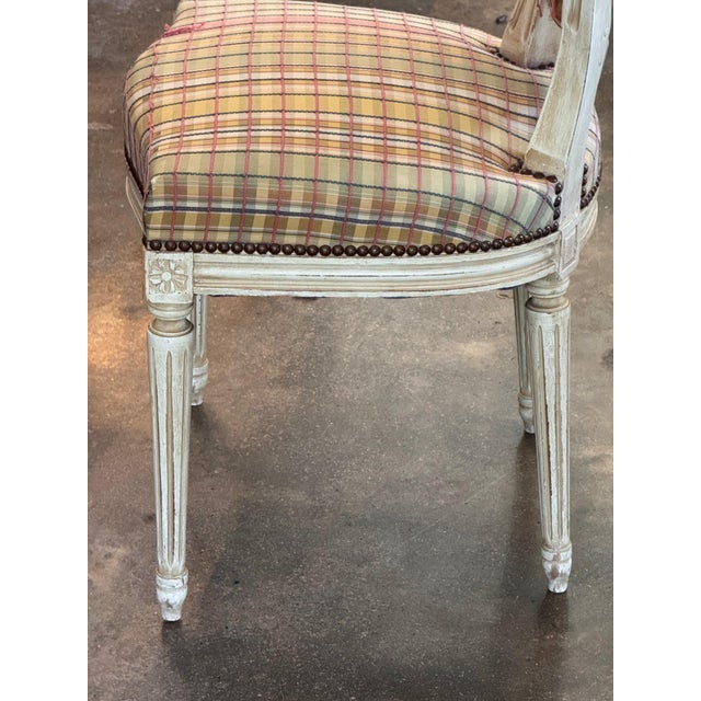 Set of Six Vintage French Painted Dining Chairs For Sale - Image 9 of 10
