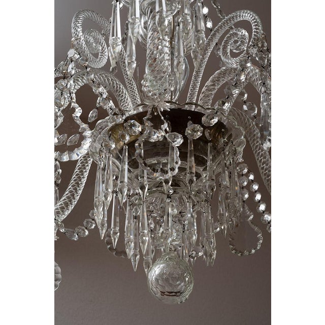 Antique Six-Light Chandeliers in Crystal and Murano Glass, Naples, Early 20th Century, Set of 2 For Sale - Image 3 of 6