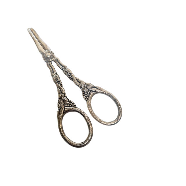 Silver Danish Art Nouveau Grapes Scissors, 1920s For Sale - Image 8 of 8