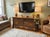 1960s Vintage Asian Brown Kirin Motif Low Tv Console Cabinet For Sale - Image 5 of 15