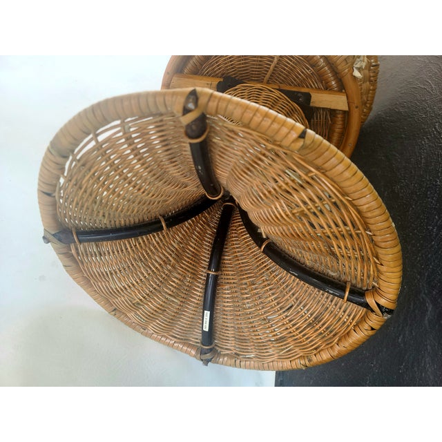 Rattan Wicker Swivel Vanity Stool For Sale - Image 9 of 9