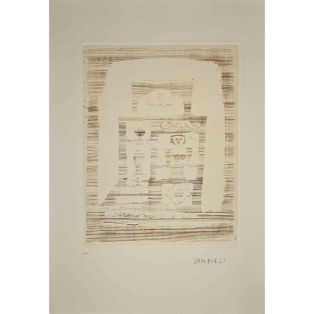 The women's house is a print realized by Massimo Campigli in the 1970/1971s. Etching on paper. This artwork it is part of...