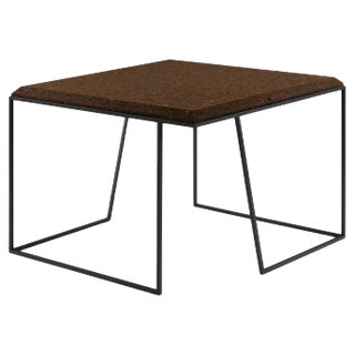 Grão #2 Coffee Table in Dark Cork with Black Legs by Mendes Macedo for Galula For Sale