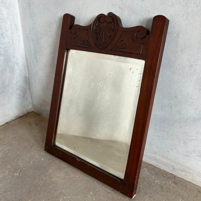 Antique French Carved Oak Wall Mirror For Sale - Image 9 of 10