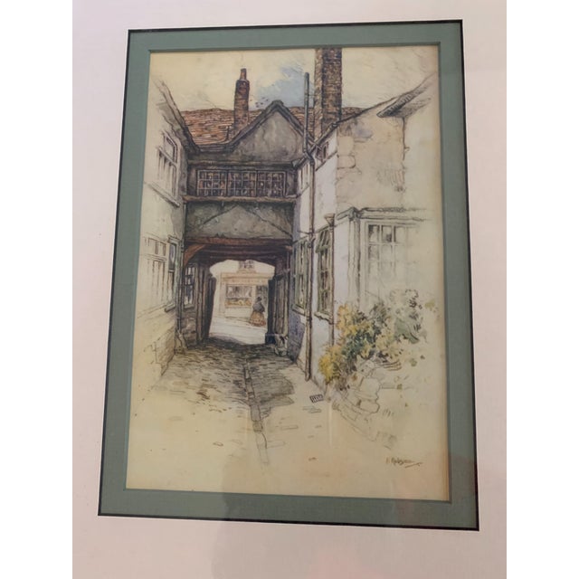 1920's antique etched print of The George Inn, St. Albans by noted artist Featherstone Robson (1880-1936). He was known...