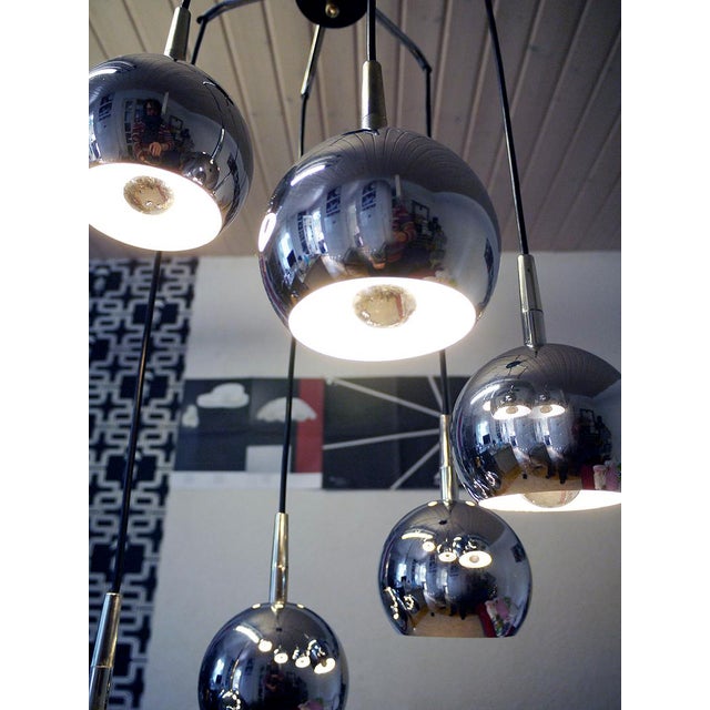 1970s German Cascading Chrome Ceiling Lamp from Kaiser Idell / Kaiser Leuchten, 1970s For Sale - Image 5 of 8