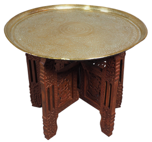 Orient Islamic Hammer Engraved Table Tray, 1940s