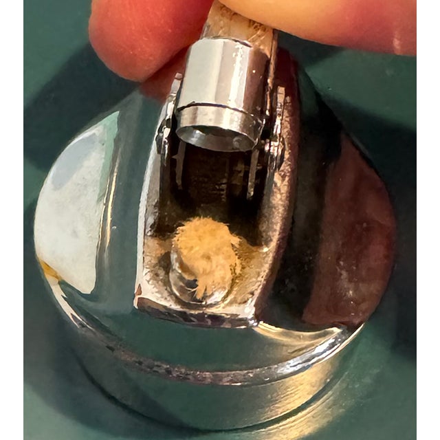 Mid-Century Amber Glass Table Lighter Sculptural Pedestal Form For Sale - Image 11 of 12