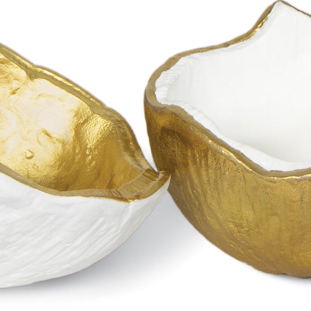 Metal Regina Andrew Pina Metal Bowl Set, White/Gold For Sale - Image 7 of 9