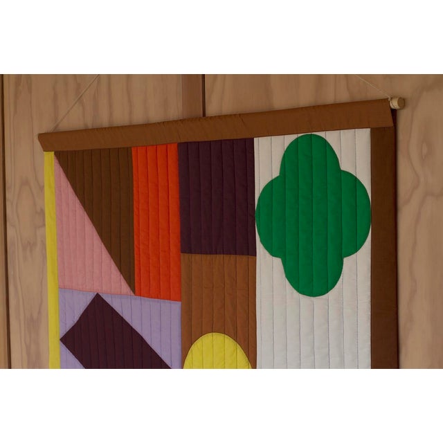 Contemporary Shapes Quilted Wall Hanging by Granite + Smoke For Sale - Image 3 of 7