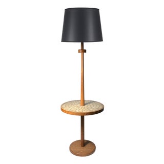 Gordon Martz Floor Lamp w Mosaic Ceramic Tile Table For Sale