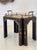 Chinoiserie Vintage Regency Style Black Lacquer and Brass Side Table With Chinoiserie Detail For Sale - Image 3 of 16