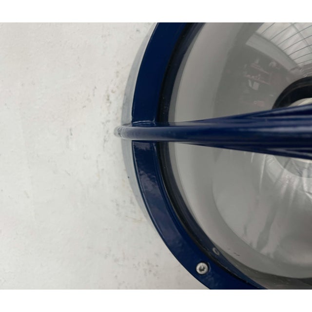 Mid-Century Modern Danish Pirate Blue Metal Outdoor Wall Lamp by Eva and Nils Koppel, Gert Edstrand for Nordisk Solar, 1960s For Sale - Image 16 of 18