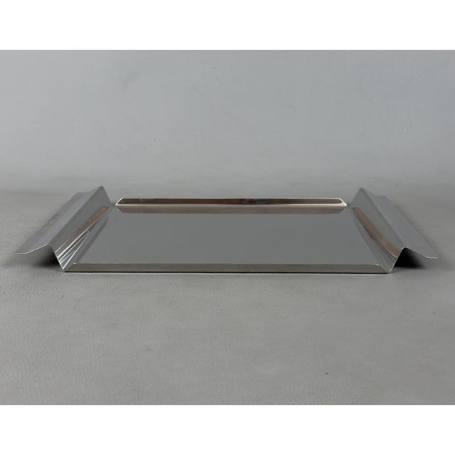 Modernist Stainless Steel Service Trays from GB Cermenate, Set of 3 For Sale - Image 5 of 11