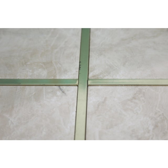 Vintage Italian Travertine Stone & Brass Dining Table Post Modern Artedi For Sale - Image 10 of 10