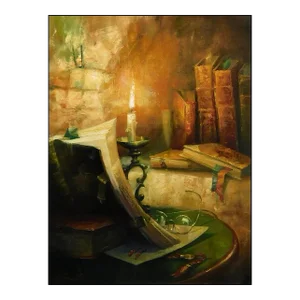 "Books in a Niche" Vladimir Ekimov Original Hand Signed Oil Painting