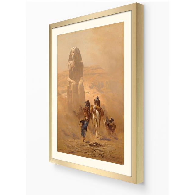 Atelier Aria Lumae Ludwig Hans Fischer the Khamsin Egypt Caravan and Colossi of Memnon Desert Landscape Fine Art Gallery Board Print 16" X 24" For Sale - Image 11 of 15