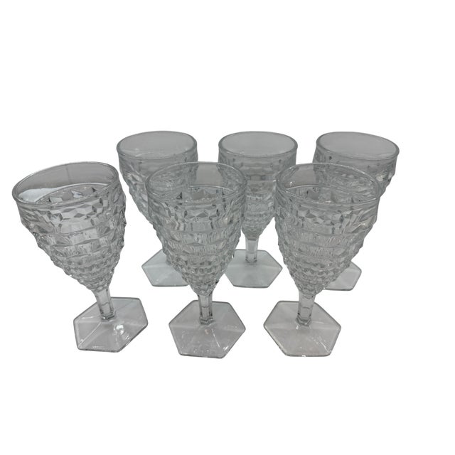 Early 20th Century Fostoria Set of 6 American Clear Water Goblets For Sale - Image 5 of 9