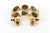 This stunning 1990's gold plated or 18K gold electroplated cuff bracelet has 2 rows of agate stones in various tonal...