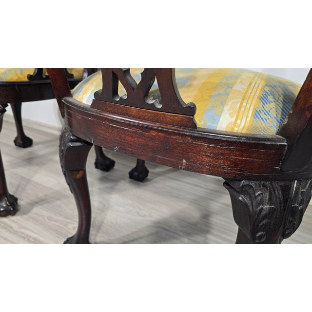 Vintage Chippendale Wooden Chairs, 1930s, Set of 2 For Sale - Image 13 of 17