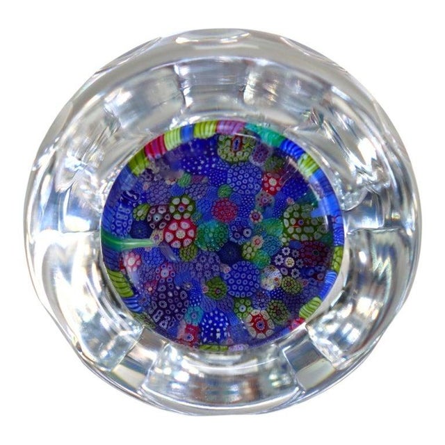 English Whitefriars Glass Millefiori Faceted Glass Paperweight C1920 For Sale - Image 11 of 12