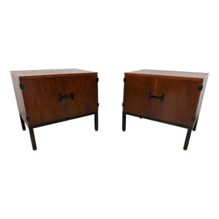Mid-Century Modern Directional for Milo Baughman Walnut Nightstands - Set of 2 For Sale