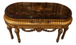 French Louis XVI Marquetry Empire Revival Oval Center Table