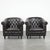 Vintage Chesterfield Club Chairs in Dark Cowhide Leather, Set of 2 For Sale - Image 15 of 15