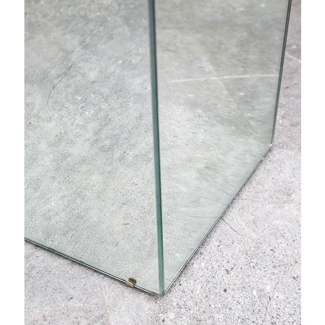 Mid Century Modern Pedestal Mirror Square Table Display Art Glass Rectangular For Sale - Image 11 of 12