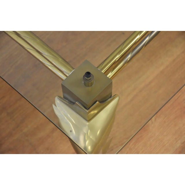 Brass & Glass Modern Labarge Square Coffee Table For Sale In Boston - Image 6 of 10