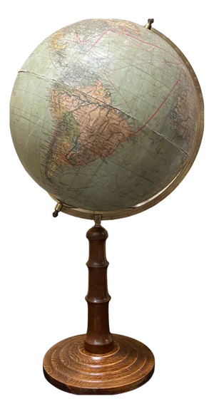 Vintage German Table Globe by Paul Räth & Dr A Krause, Leipzig, 1920s
