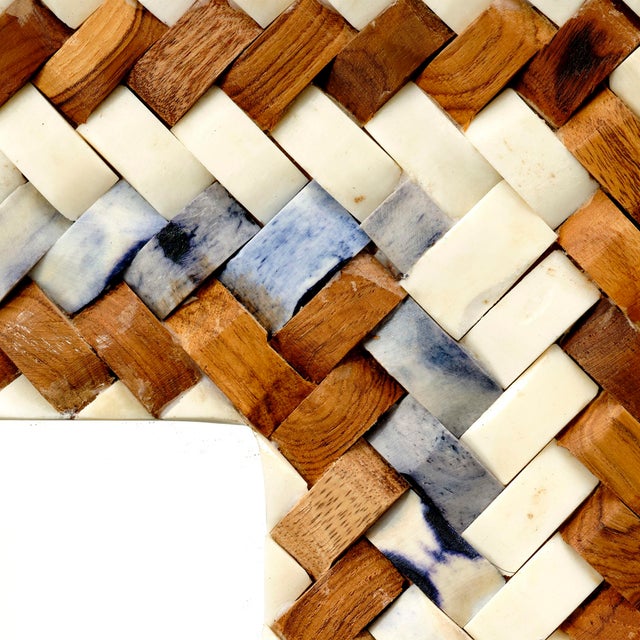 Jamie Young Jamie Young Interwoven Wood & Buffalo Bone Rectangle Mirror For Sale - Image 4 of 6