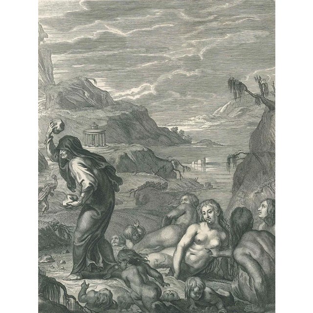 Deucalion et Pyrrha, from ''Temple des Muses'' - Etching by B. Picart - 1742 1742 For Sale - Image 4 of 4