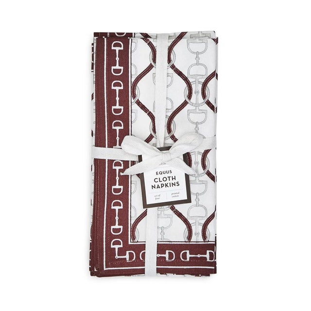 Textile Horse Bridle Cotton Napkins - Set/4 For Sale - Image 7 of 7