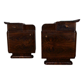 Art Deco Bedside Tables, Former Czechoslovakia, 1930s, Set of 2 For Sale