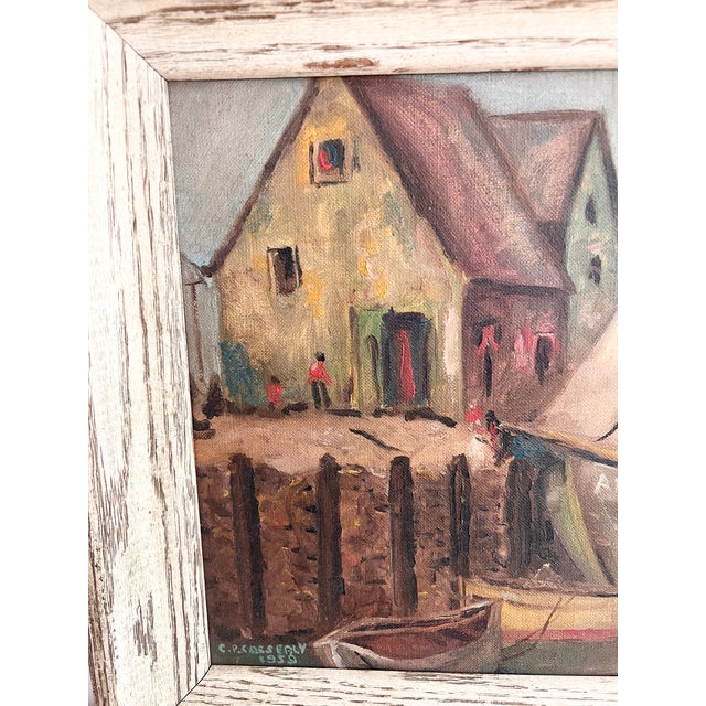 Coastal Oil Painting Signed 1959 For Sale - Image 11 of 16