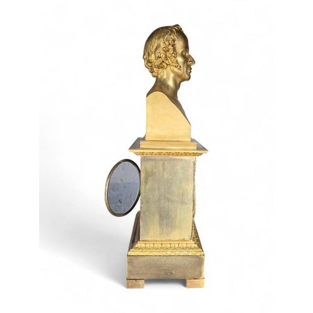 French Empire Gilded Bronze Mantel Clock, 1800s For Sale - Image 4 of 15