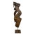 Vintage Indian Carved Wood Architectural Fragment on Iron Candle Stand For Sale