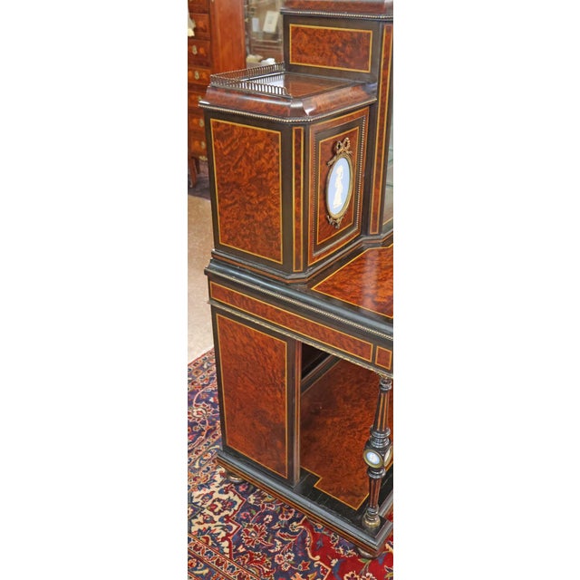 Late 19th Century English Burl Walnut Napoleon III Bronze Mounted Ladies Desk For Sale - Image 4 of 18