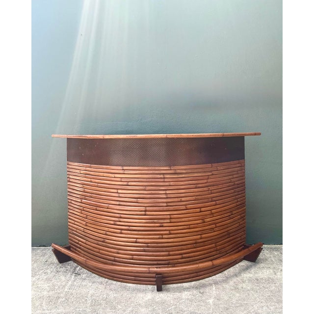 Vintage Bent Rattan Boomerang Dry Bar For Sale In West Palm - Image 6 of 12
